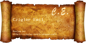 Czigler Emil névjegykártya
