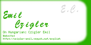 emil czigler business card